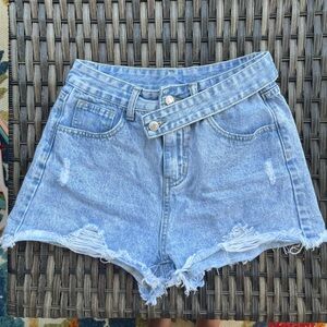 Shein denim jean crossover shorts